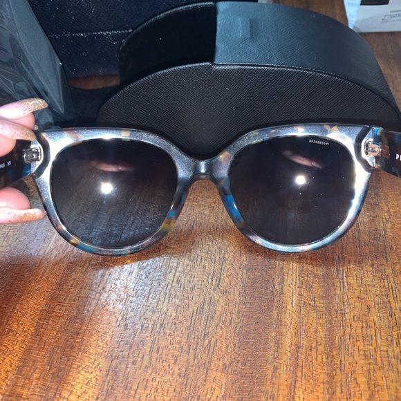 New in Box! Prada Cat Eye Sunglasses (brown/blue) - Picture 8 of 16